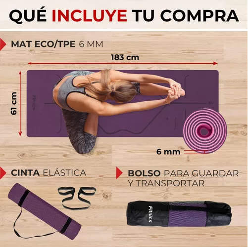 MAT DE YOGA, 10 MM, EXTRA GRUESO, LARGO, COLOR EN COLOR NEGRO - 6