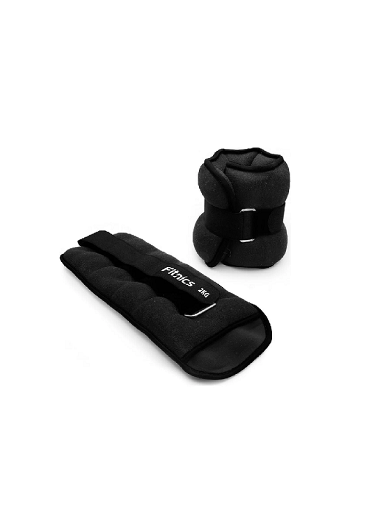 SET DE 2 PESAS DE TOBILLO MUÑECA TOBILLERA 2KG CADA UNA TOTAL 4KG EN COLOR NEGRO - 2