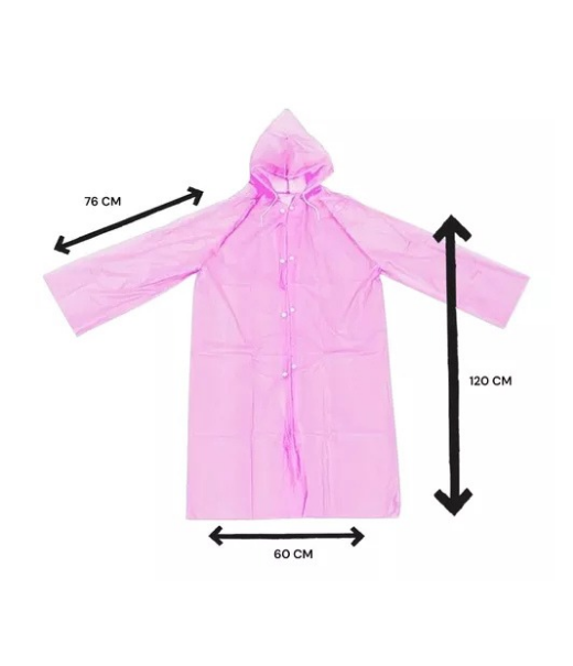 CAPA PARA LLUVIA PONCHO IMPERMEABLE ADULTO, COLOR ROSA - 2