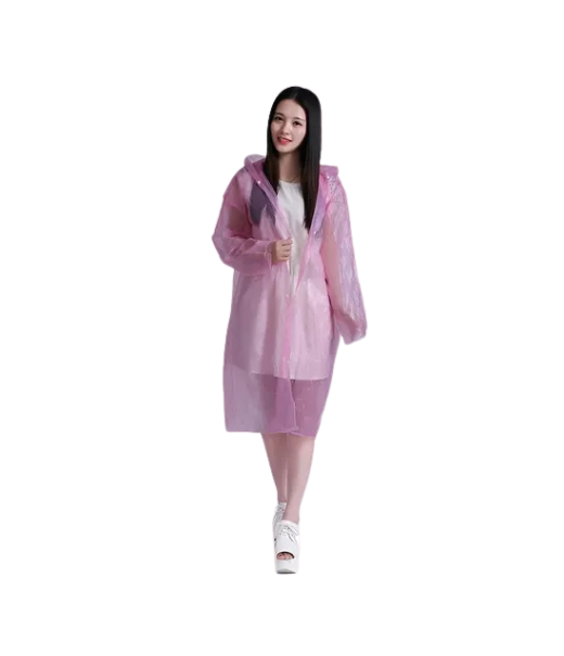 CAPA PARA LLUVIA PONCHO IMPERMEABLE ADULTO, COLOR ROSA - 3