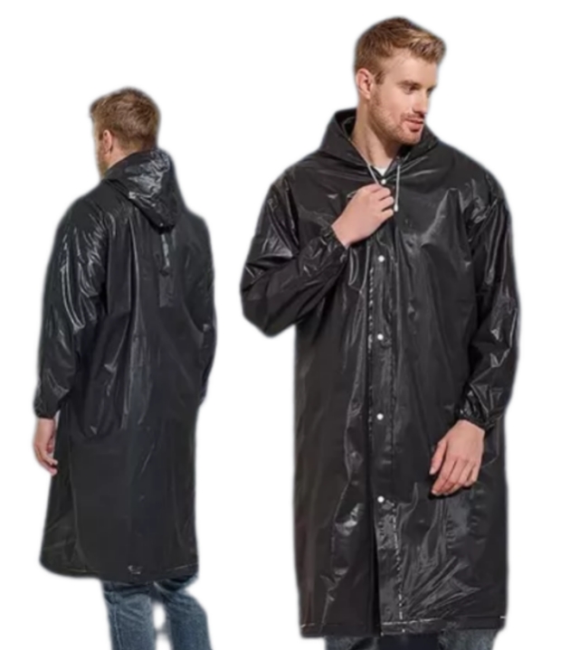 PORTÁTIL CAPA PONCHO PARA LA LLUVIA 100% IMPERMEABLE DURO 2P, EN COLOR NEGRO - 3