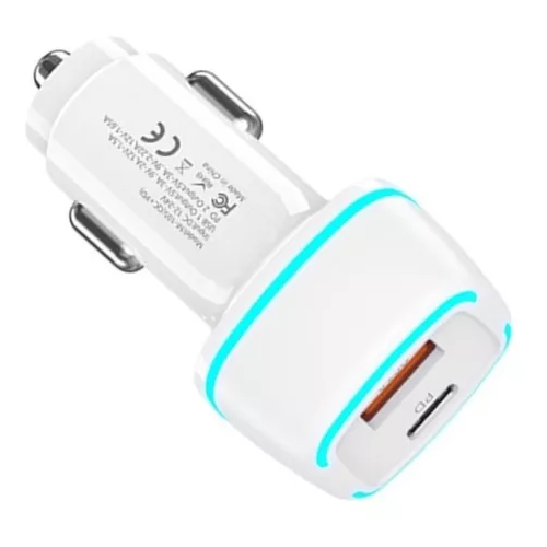 CARGADOR DE TELÉFONO PARA AUTO CARGA RÁPIDA EN COLOR BLANCO - 2