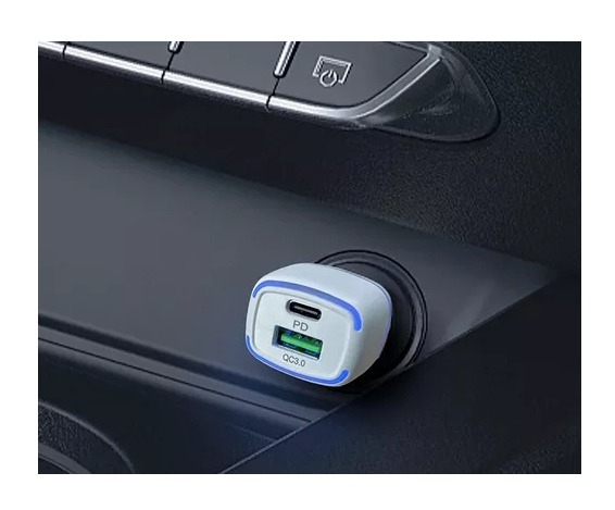 CARGADOR DE TELÉFONO PARA AUTO CARGA RÁPIDA EN COLOR BLANCO - 4