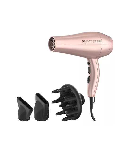 SECADOR DE PELO GAMA DIVA 3D KERATION ULTRA ION PROFESIONAL, COLOR ROSA GOLD - 3