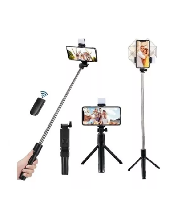 TRÍPODE DE PALO SELFIE CON LUZ RELLENO Y CONTROL REMOTO BLUETOOTH - 3