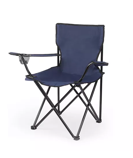 SILLA PLEGABLE DE PLAYA CAMPING CON BOLSO DE PORTA VASOS AZUL - 1