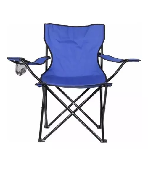 SILLA PLEGABLE CON PORTA VASO COLOR CELESTE - 4