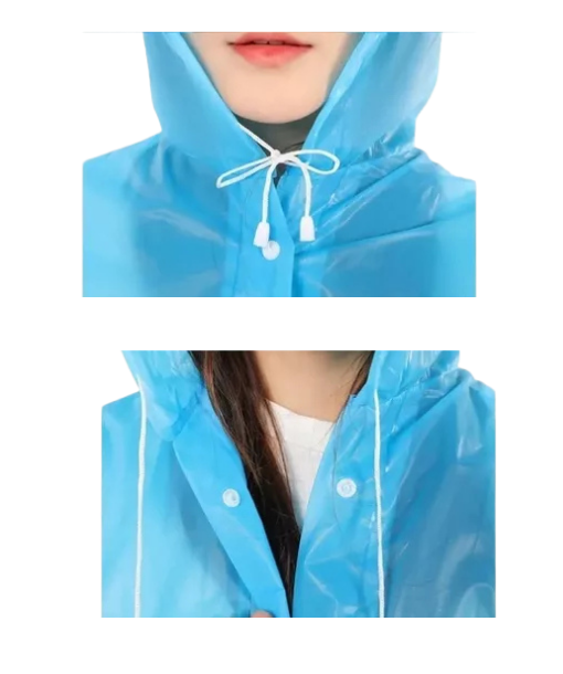 CAPA PARA LLUVIA PONCHO IMPERMEABLE ADULTO, COLOR AZUL - 3