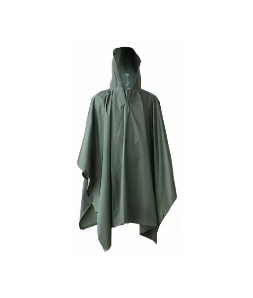 PONCHO IMPERMEABLE MILITAR, PONCHO LLUVIA CAPA LLUVIA COLOR VERDE - 3