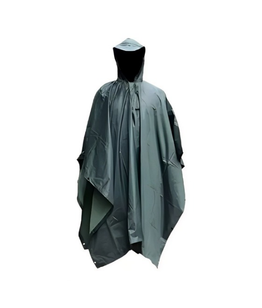 PONCHO IMPERMEABLE MILITAR, PONCHO LLUVIA CAPA LLUVIA COLOR VERDE - 4