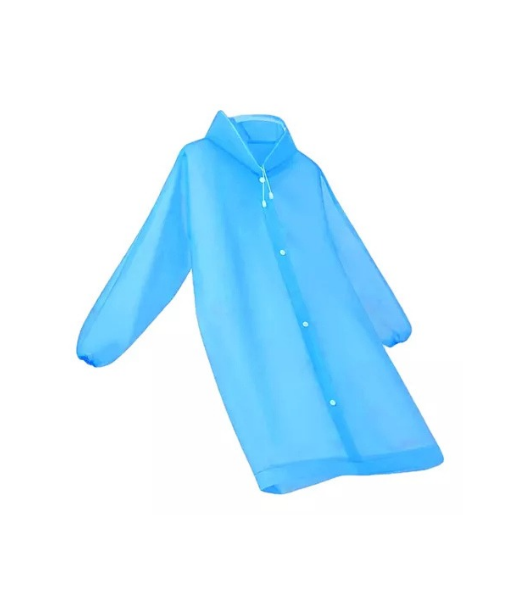 PONCHO IMPERMEABLE PORTÁTIL CON CAPUCHA, REUTILIZABLE, COLOR AZUL - 2
