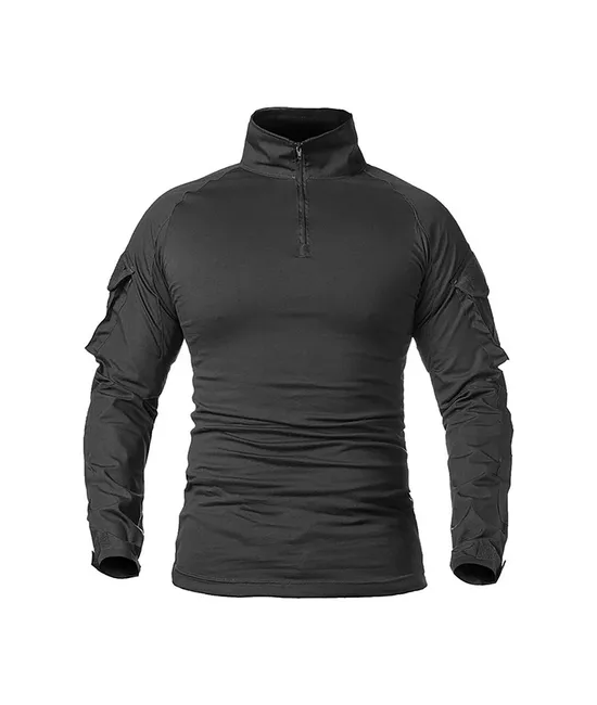 POLERA TÁCTICA COMBAT SHIRT MILITAR AIRSOFT, COLOR EN COLOR NEGRO, TALLA 3XL - 2