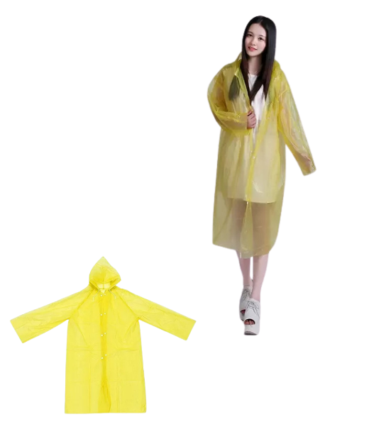 CAPA PARA LLUVIA PONCHO IMPERMEABLE ADULTO, COLOR EN COLOR AMARILLO - 4