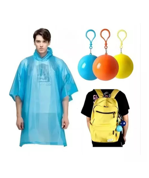 PONCHO CAPA IMPERMEABLE ULTRALIVIANO PORTÁTIL ESTILO LLAVERO - 2