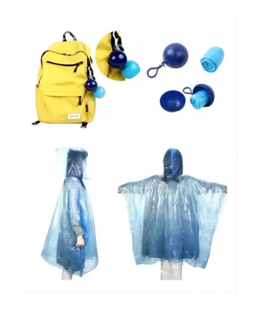 PONCHO CAPA IMPERMEABLE ULTRALIVIANO PORTÁTIL ESTILO LLAVERO - 4