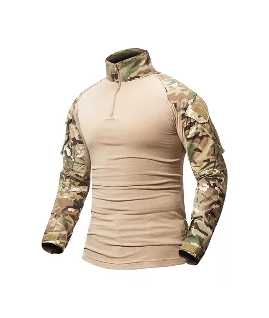 POLERA TÁCTICA COMBAT SHIRT MILITAR AIRSOFT, COLOR MULTICAM, TALLA 4XL - 1