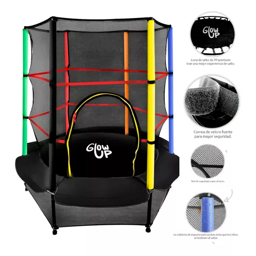CAMA ELÁSTICA GLOWUP 1.40 M MALLA SEGURIDAD SUPERIOR - 6