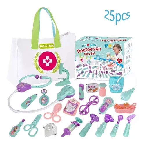 SET DE JUGUETES MÉDICO PARA NIÑOS CON LUZ Y SONIDO EN COLOR BLANCO - 1