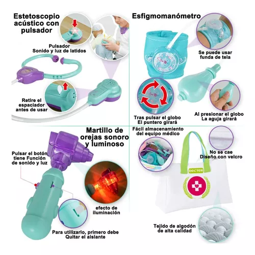 SET DE JUGUETES MÉDICO PARA NIÑOS CON LUZ Y SONIDO EN COLOR BLANCO - 2