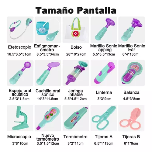 SET DE JUGUETES MÉDICO PARA NIÑOS CON LUZ Y SONIDO EN COLOR BLANCO - 7