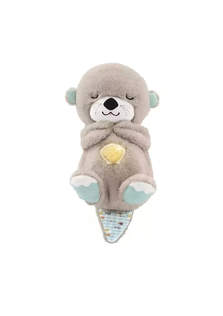 NUTRIA RESPIRATORIA PELUCHE PARA BEBÉ CON LUZ MUSICAL EN COLOR CAFE - 1