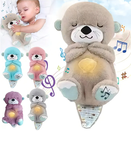 NUTRIA RESPIRATORIA PELUCHE PARA BEBÉ CON LUZ MUSICAL EN COLOR CAFE - 4