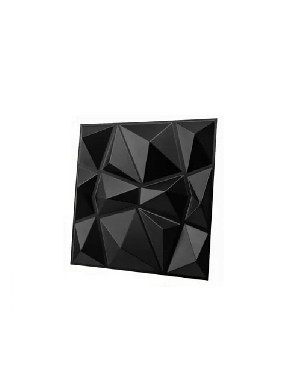 12 PANELES MURAL 3D AUTOADHESIVO PVC DIAMANTE 50X50CM EN COLOR NEGRO - 2