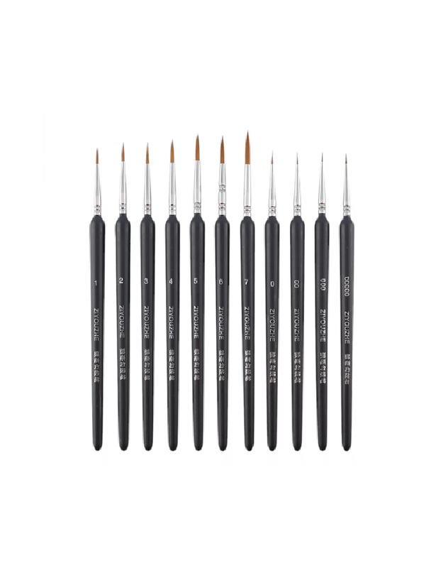 SET DE 11 PINCELES FINOS PARA MODELISMO ARTE Y PINTURA - 2