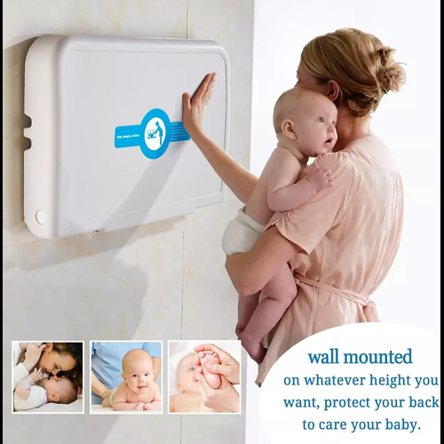 MUDADOR PARA BAÑO PÚBLICO CAMBIADOR DE PAÑALES BEBÉ, GRIS - 4