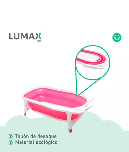 TINA BAÑERA PLEGABLE SIN MALLA, COLOR ROSADO - 6