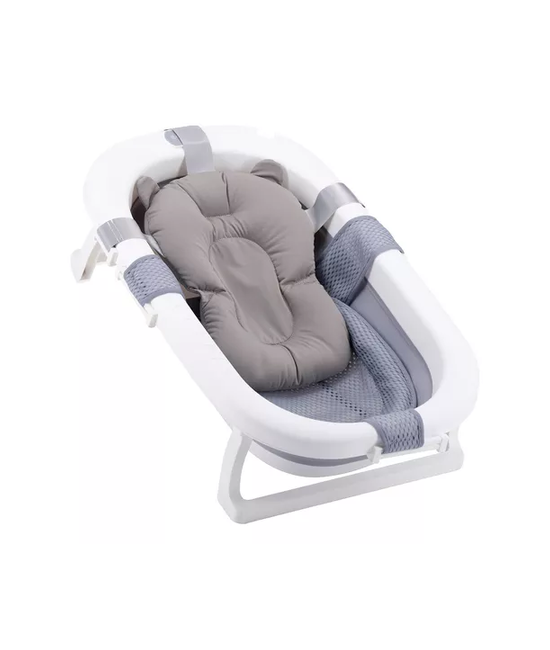 BAÑERA PLEGABLE BEBÉ CON COJÍN ALMOHADA Y REDUCTOR, GRIS - 1