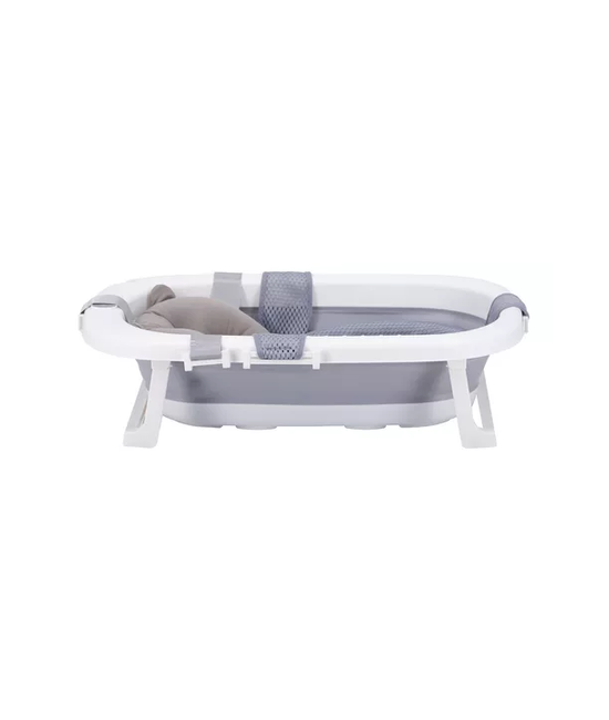 BAÑERA PLEGABLE BEBÉ CON COJÍN ALMOHADA Y REDUCTOR, GRIS - 3