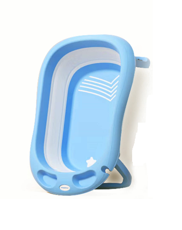 BAÑERA PLEGABLE BEBÉ CON TERMÓMETRO Y ACCESORIOS, COLOR AZUL - 1