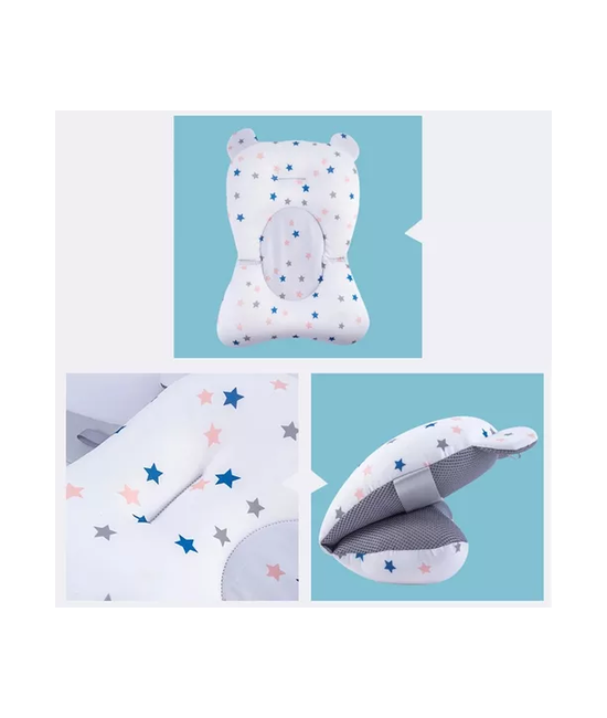BAÑERA PLEGABLE BEBÉ CON TERMÓMETRO Y ACCESORIOS, COLOR AZUL - 4