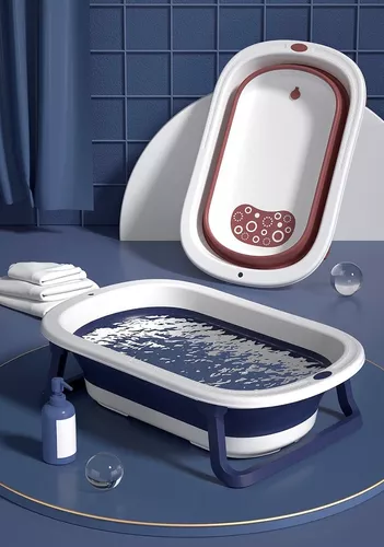 TINA BEBÉ BAÑERA PLEGABLE CON MALLA, COLOR CELESTE - 5