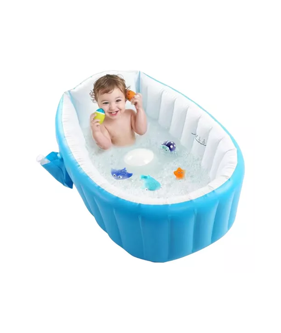 BAÑERA INFLABLE PORTÁTIL TINA PARA BEBÉS, COLOR AZUL - 3