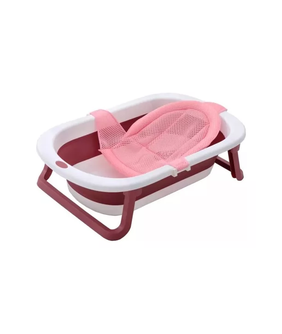 TINA BEBÉ BAÑERA PLEGABLE CON MALLA REFORZADA, ROSADO - 1