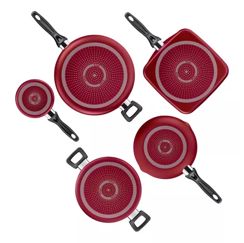 BATERÍA T-FAL DE 20 PIEZAS, EASY CARE, ALUMINIO ANTIADHERENTE, COLOR EN COLOR ROJO - 2