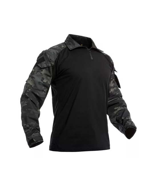 POLERA TÁCTICA COMBAT SHIRT MILITAR AIRSOFT, COLOR MULTICAM BLACK, TALLA 3XL - 2