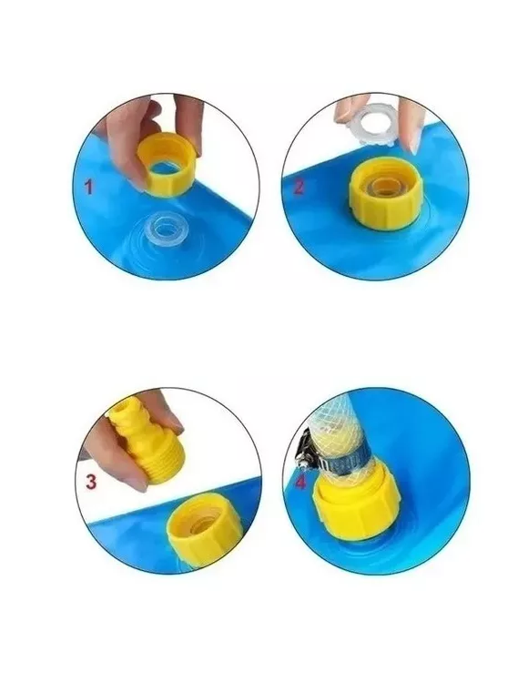 ALFOMBRA DE AGUA TIPO FUENTE PISCINA 1.7 M PARA NIÑOS AZUL - 2