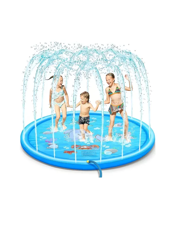 ALFOMBRA DE AGUA TIPO FUENTE PISCINA 1.7 M PARA NIÑOS AZUL - 3