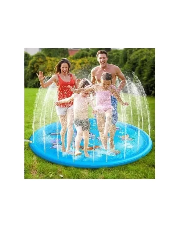 ALFOMBRA DE AGUA TIPO FUENTE PISCINA 1.7 M PARA NIÑOS AZUL - 4