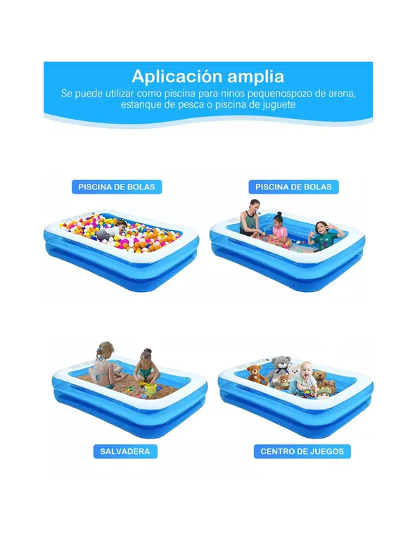 PISCINA INFLABLE RECTANGULAR MULTIFUNCIONAL 120X90X40 CM - 3