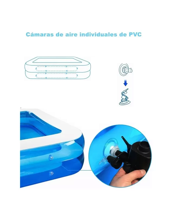 PISCINA INFLABLE RECTANGULAR MULTIFUNCIONAL 120X90X40 CM - 4