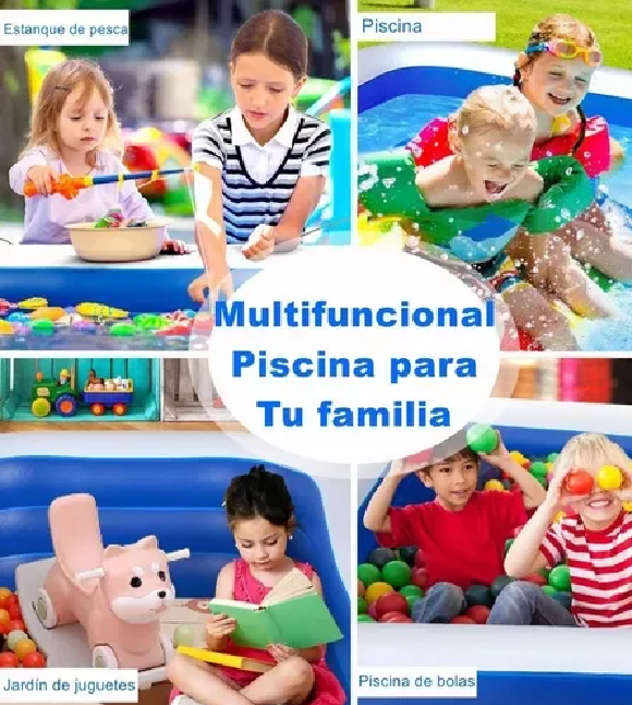 PISCINA INFLABLE RECTANGULAR MULTIFUNCIONAL 120X90X40 CM - 6