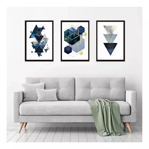 CUADROS ABSTRACTOS GEOMÉTRICOS, PACK DE 3 UNIDADES, 35X50 CM - 1