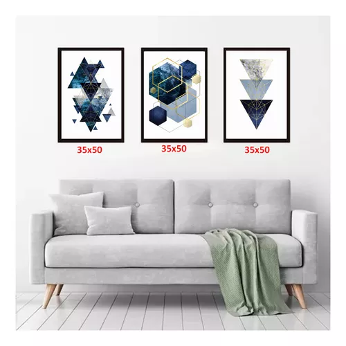 CUADROS ABSTRACTOS GEOMÉTRICOS, PACK DE 3 UNIDADES, 35X50 CM - 2