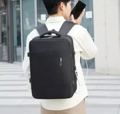 MOCHILA EXPANDIBLE DE VIAJE, MULTIUSO, IMPERMEABLE, CABINA DE AVIÓN, COLOR ROSADO - 7