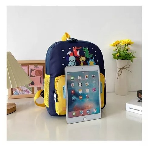 MOCHILA ANIMALITOS PARA NIÑOS, KINDERGARTEN, COLOR EN COLOR ROJO, IMPERMEABLE - 5