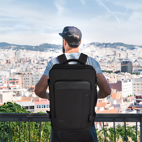 MOCHILA DE VIAJE VANCROPAK 1215 IMPERMEABLE EXPANDIBLE ANTIRROBO 40L EN COLOR NEGRO - 5